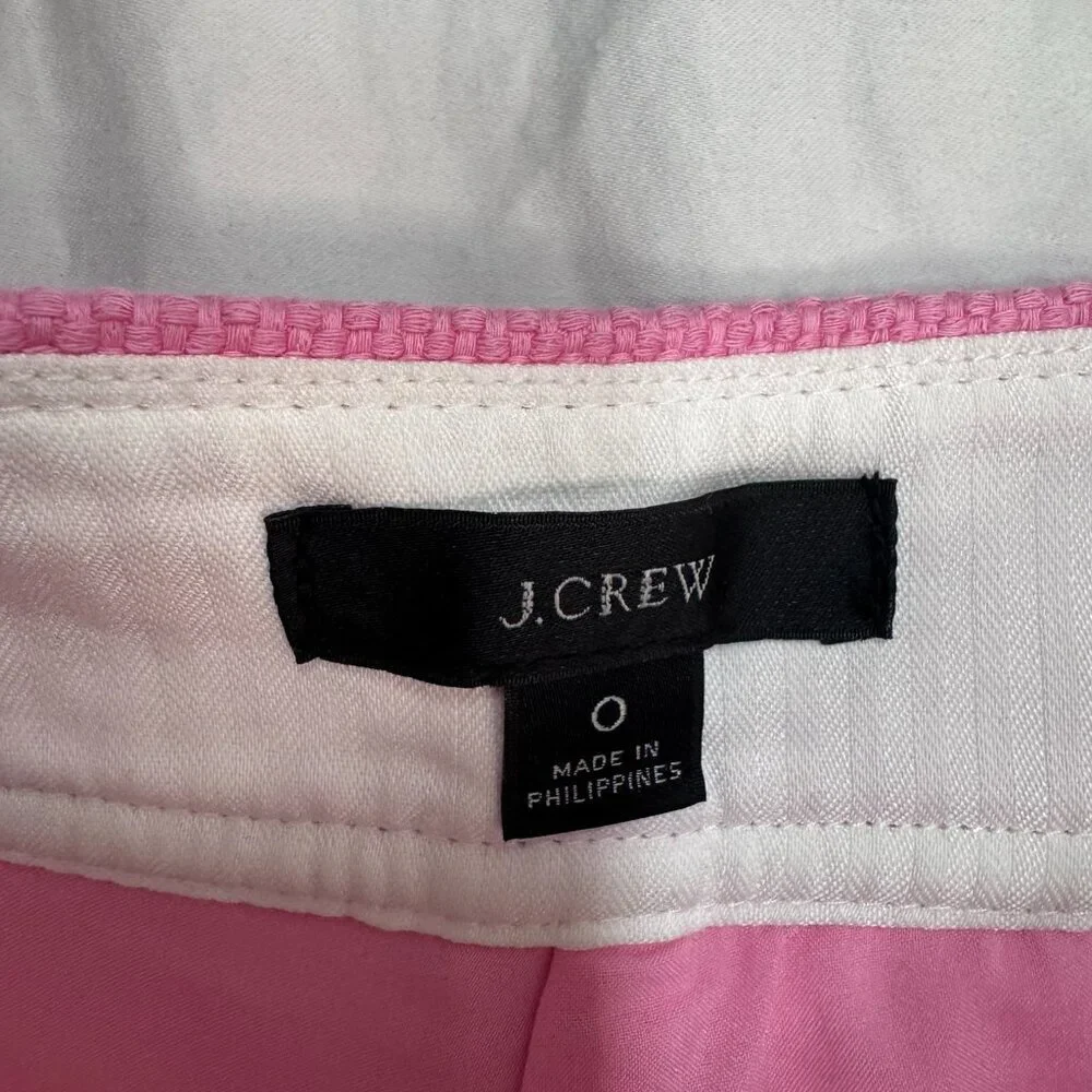 J.Crew Pink Textured High-Waist Button Detail Shorts Size 0 EUC